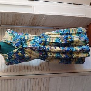 Emily and Fin Italian Landscape Button Front Shirt Dress Large